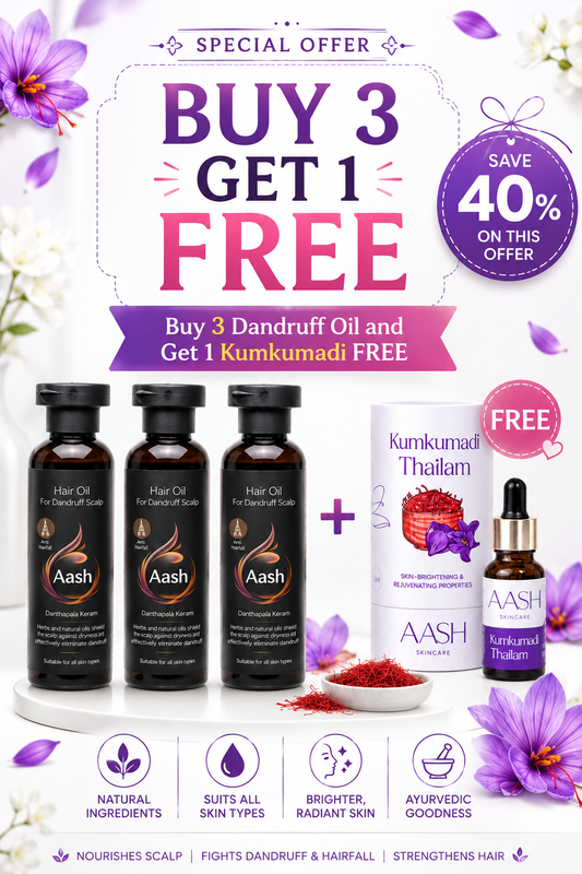 BUY 3 Get 1 Free ✨  Buy 3 Dandruff Oil Bottles  ✨Get 1 Kumkumadi FREE ✨